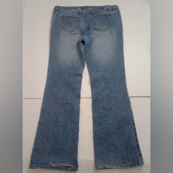 Vintage Michael Kors Y2k White Stitch Straight Leg Distressed Denim size 12/33 - Picture 3 of 12